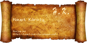 Haupt Károly névjegykártya