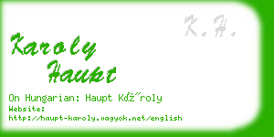 karoly haupt business card